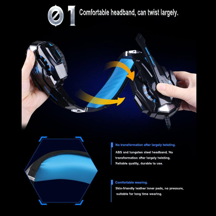 3.5Mm Gaming Headset With Mic & Led For Laptop / Phone