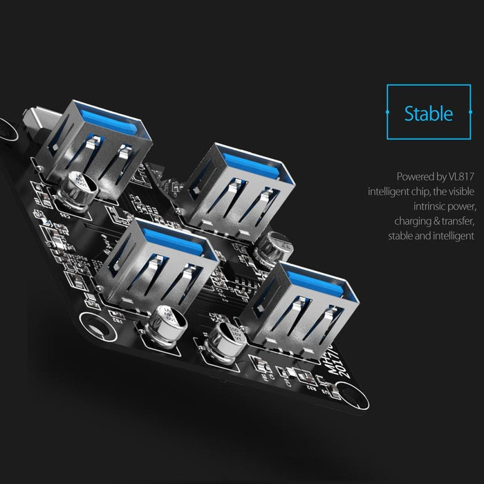 Transparent Usb 3.0 Desktop Hub + 100Cm Micro Usb Cable