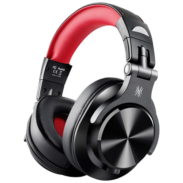 Head-Mounted Wired Headphone With Noise Reduction & Mic Black / Red