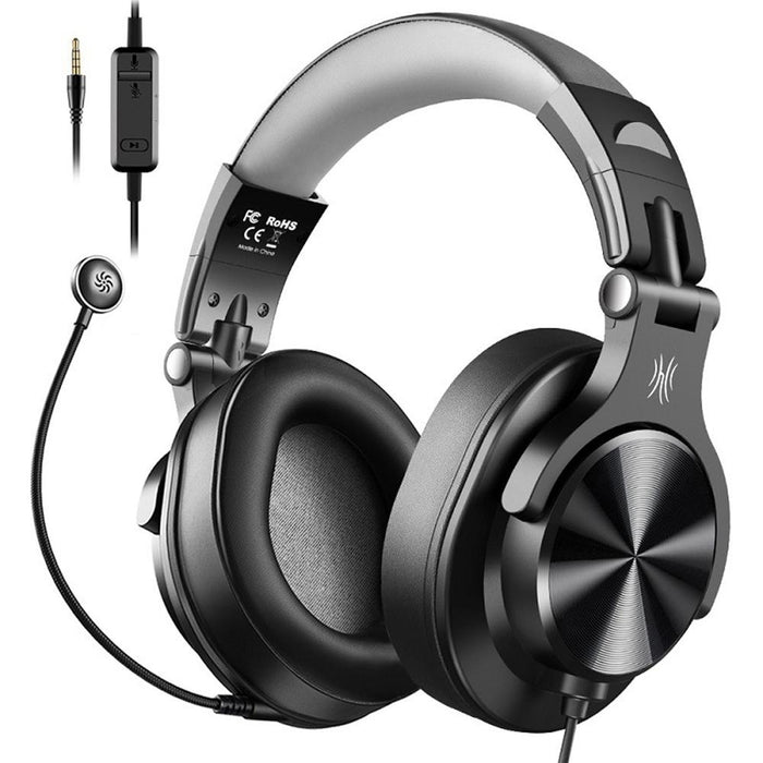 Head-Mounted Wired Headphone With Noise Reduction & Mic Black