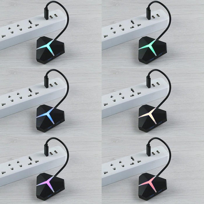 4-Port Usb 3.0 Hub 5Gbps Speed 20Cm Cable Black