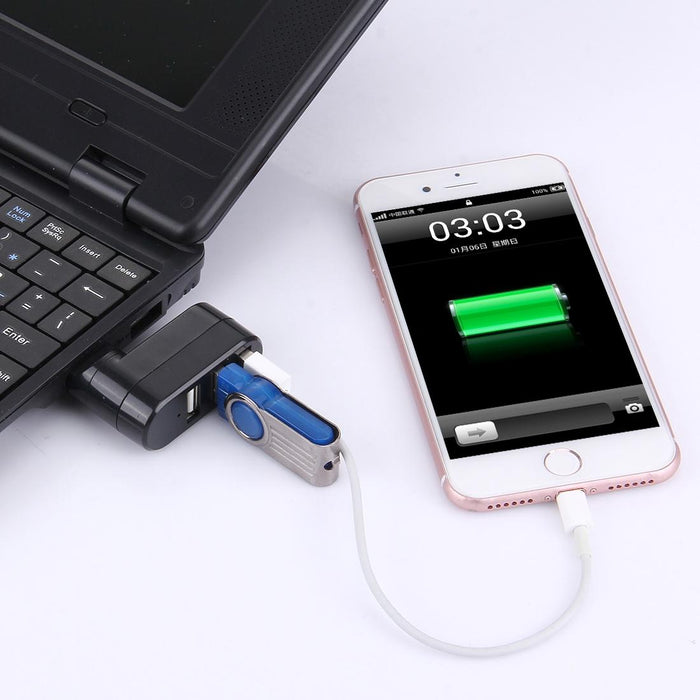 3-Port Usb 2.0 Hub With 180° Rotation