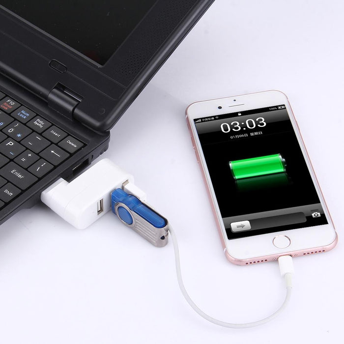 3-Port Usb 2.0 Hub With 180° Rotation