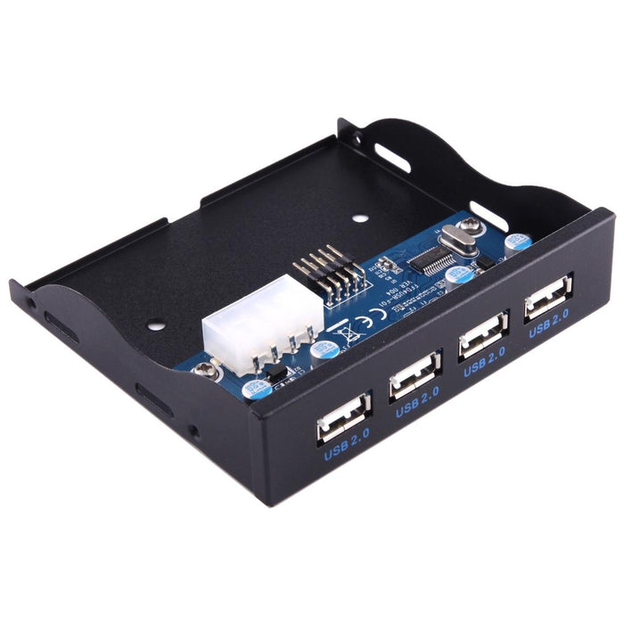 4-Port Usb 2.0 Hub For 3.5 Floppy Bay Black