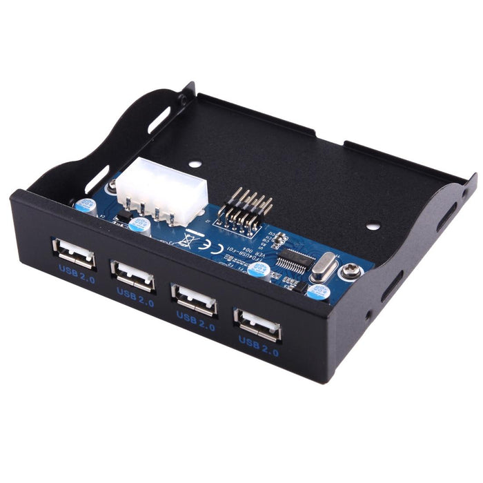 4-Port Usb 2.0 Hub For 3.5 Floppy Bay Black