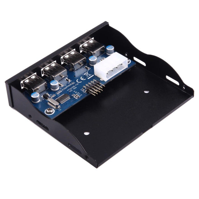 4-Port Usb 2.0 Hub For 3.5 Floppy Bay Black