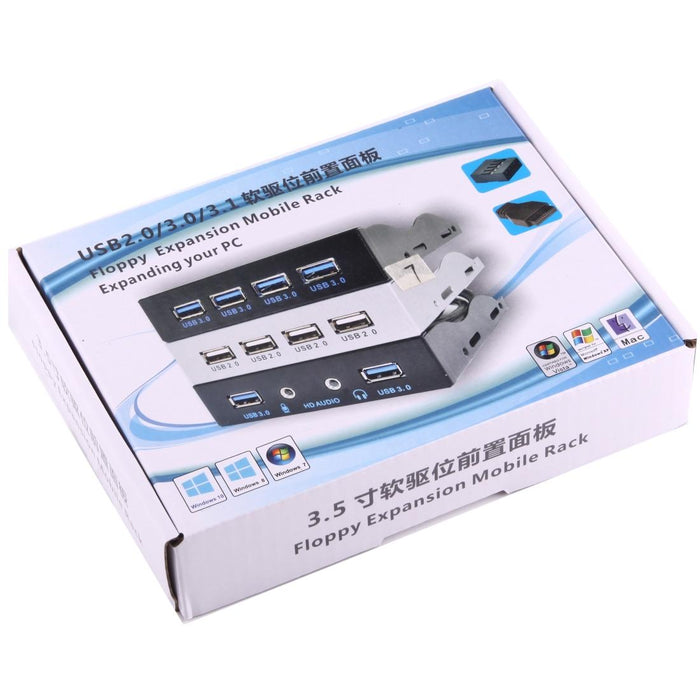 4-Port Usb 2.0 Hub For 3.5 Floppy Bay Black