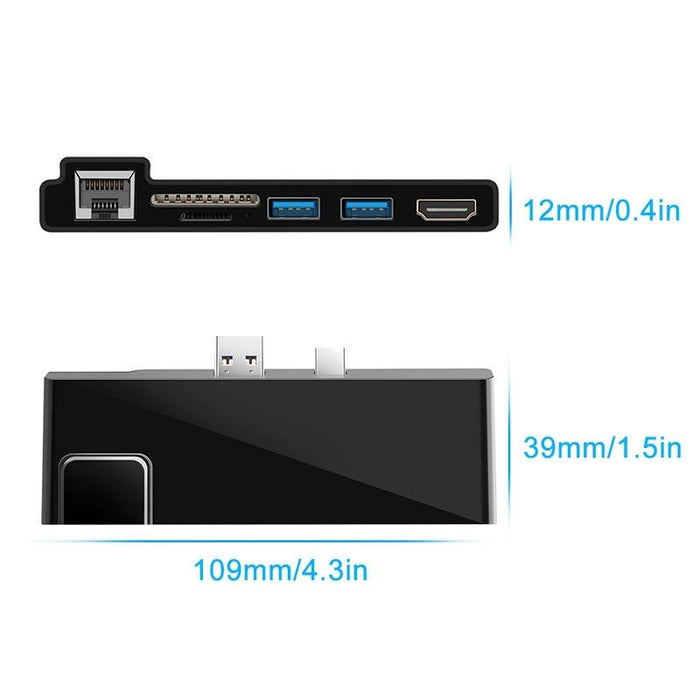 6-In-1 Rj45 / Usb 3.0 / Hdmi / Sd / Tf Hub For Surface Pro 4