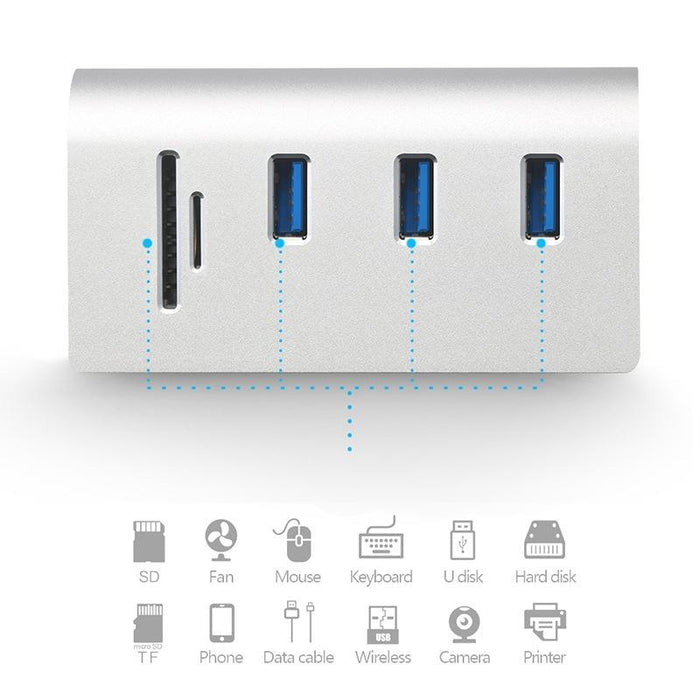 High Speed Usb 3.0 Splitter Hub Adapter White