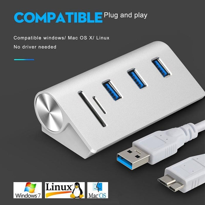 High Speed Usb 3.0 Splitter Hub Adapter White