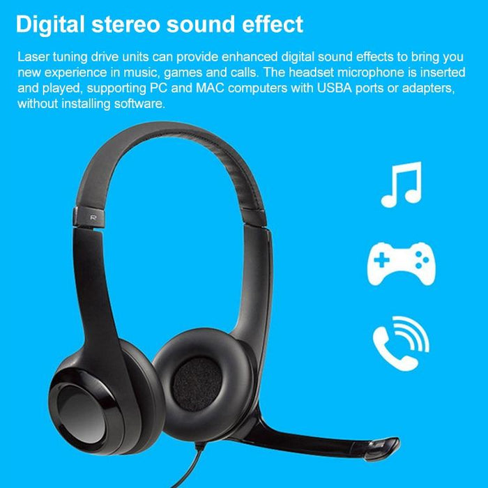 Usb Wired Headset With Noise-Cancelling Mic