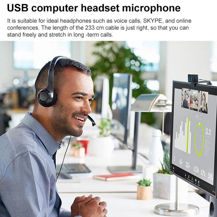 Usb Wired Headset With Noise-Cancelling Mic