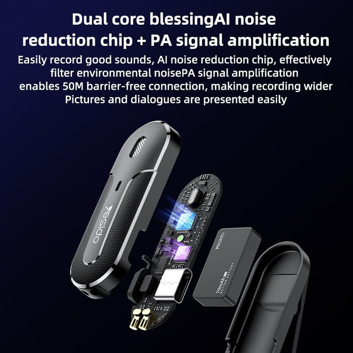 2-In-1 Wireless Lavalier Microphone With Charging Box