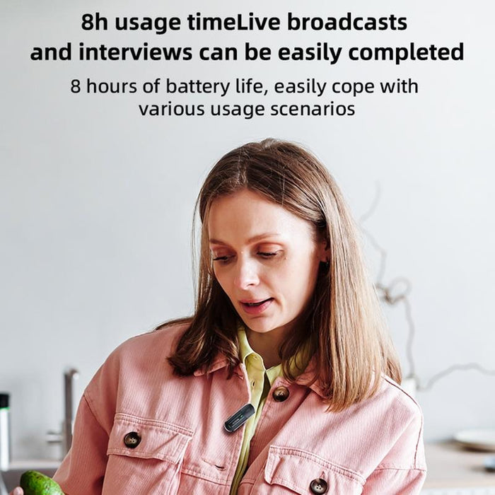 2-In-1 Wireless Lavalier Microphone With Type-C Receiver & Charger