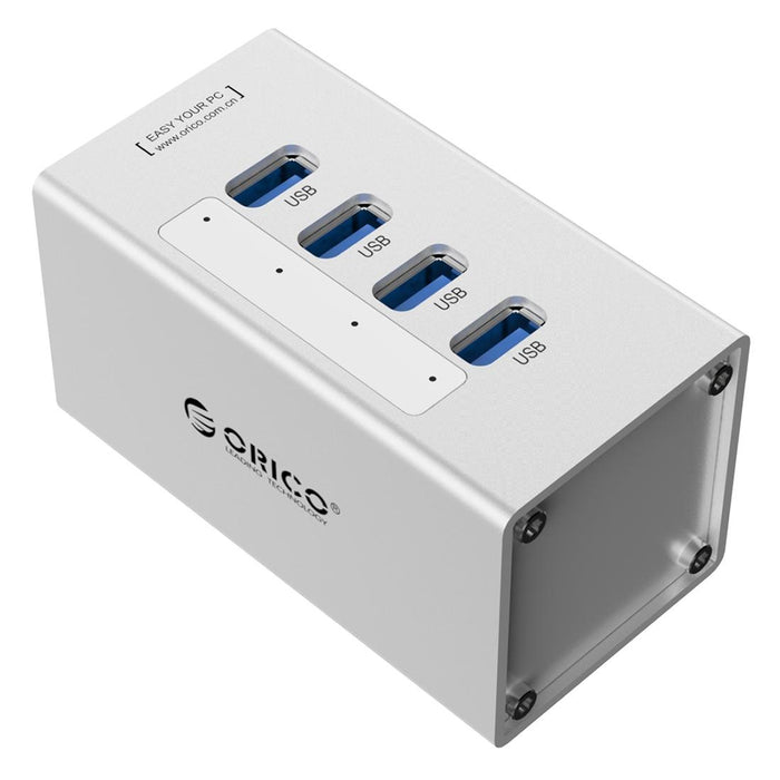 Aluminum 4-Port Usb 3.0 Hub + 12V Power Supply