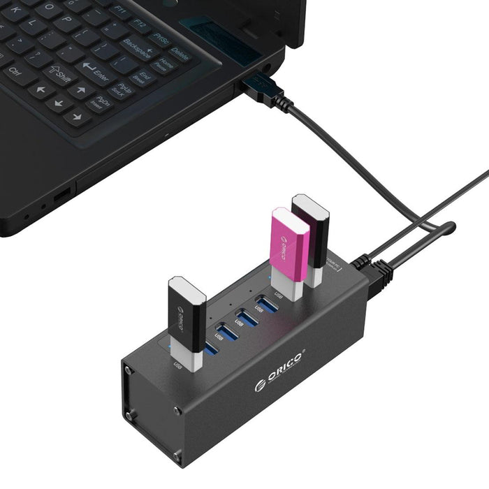7-Port Aluminum Usb 3.0 Hub For Laptops