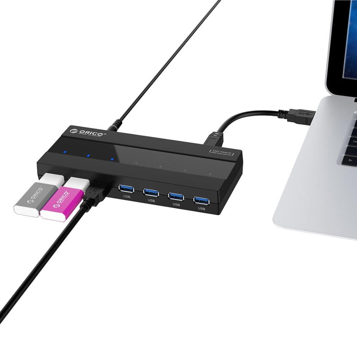 High Speed 7-Port Usb 3.0 Hub With Power Adapter
