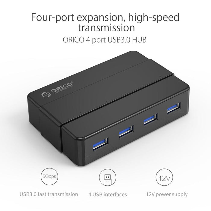 High Speed 4-Port Usb 3.0 Hub With 12V Adapter
