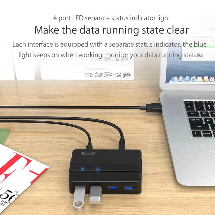 High Speed 4-Port Usb 3.0 Hub With 12V Adapter