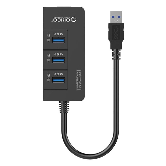 3-Port Usb3.0 Hub With Gigabit Ethernet Black