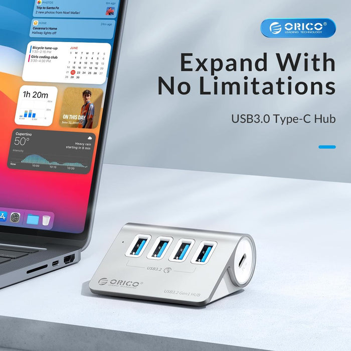 3-Port Usb 3.2 Hub With Card Reader Silver