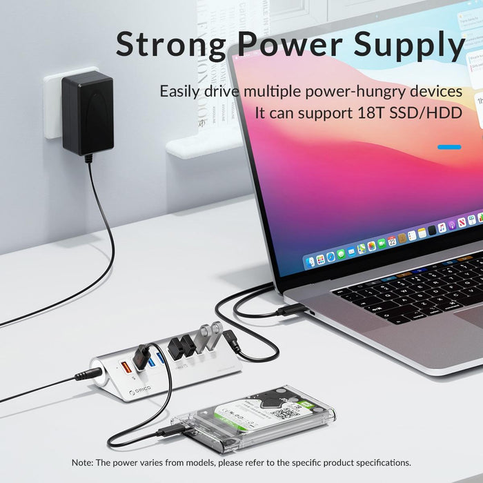 3-Port Usb 3.2 Hub With Card Reader Silver