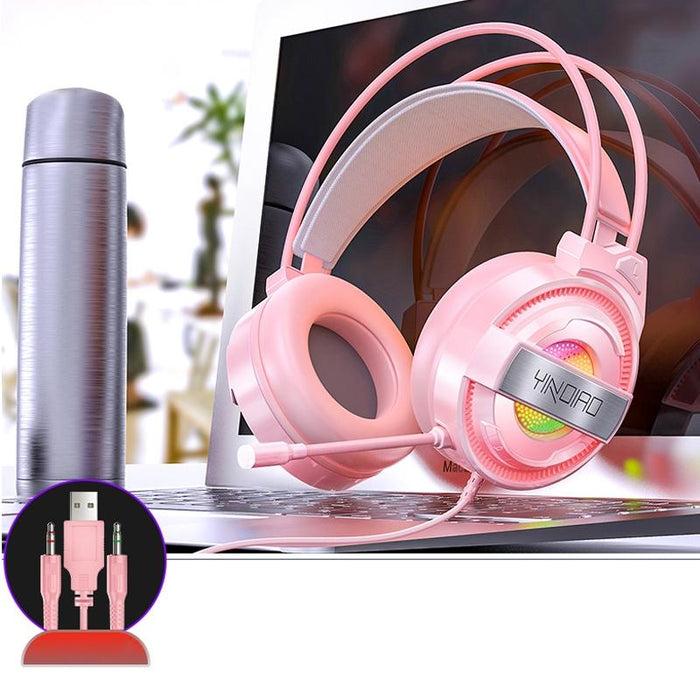 Usb + Dual 3.5Mm Wired Gaming Headset With Mic & Rgb Light