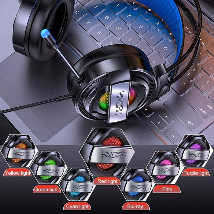Usb + Dual 3.5Mm Wired Gaming Headset With Mic & Rgb Light