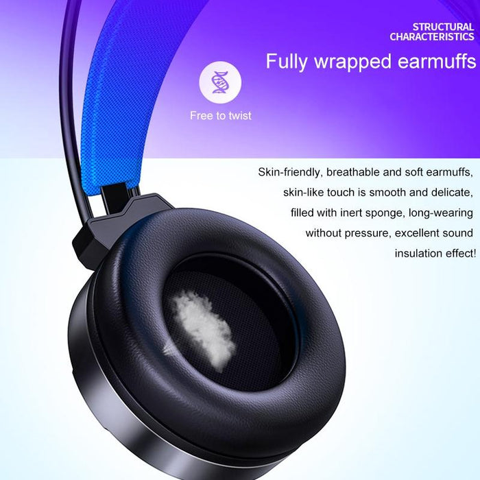 Usb + Dual 3.5Mm Wired Gaming Headset With Mic & Rgb Light