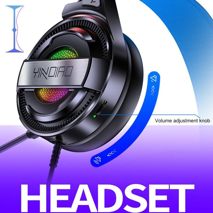 Usb + Dual 3.5Mm Wired Gaming Headset With Mic & Rgb Light
