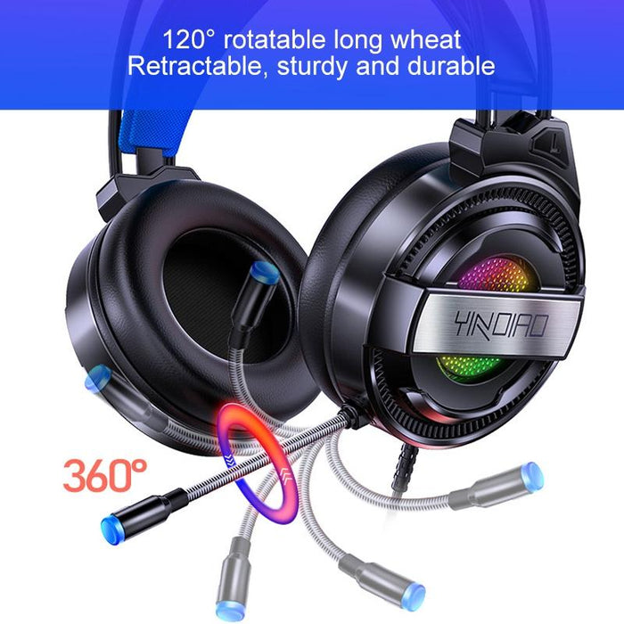Usb + Dual 3.5Mm Wired Gaming Headset With Mic & Rgb Light