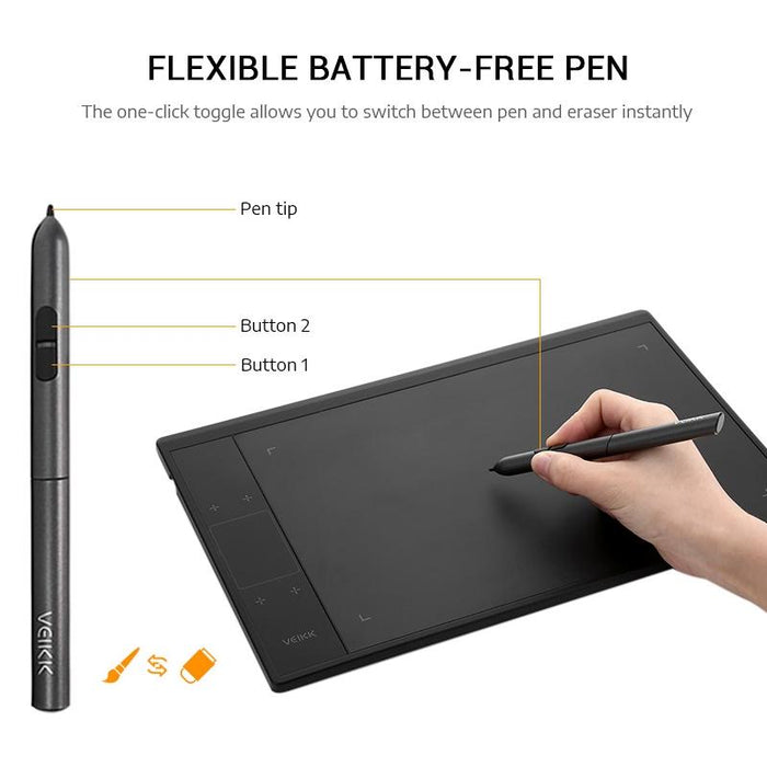 10X6 Inch Smart Touch Graphic Tablet With Type-C Interface