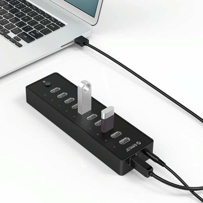 10-Port Usb 2.0 Hub With Led Indicator & 1M Cable