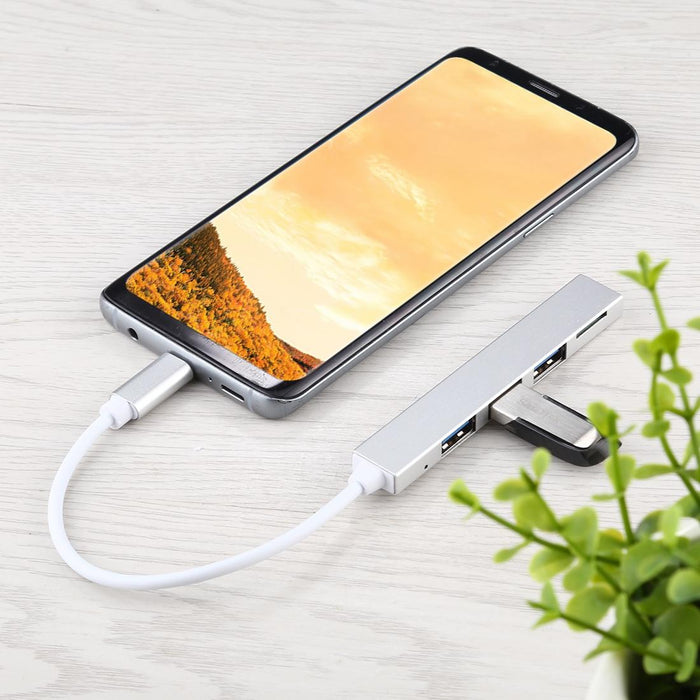 3-Port Usb-C Hub Adapter Silver