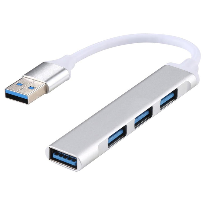 Aluminum Usb 3.0 + 2.0 Hub Adapter Silver