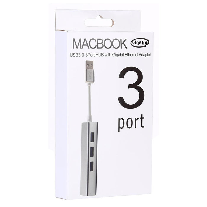3-Port Usb3.0 Hub + Gigabit Ethernet Adapter