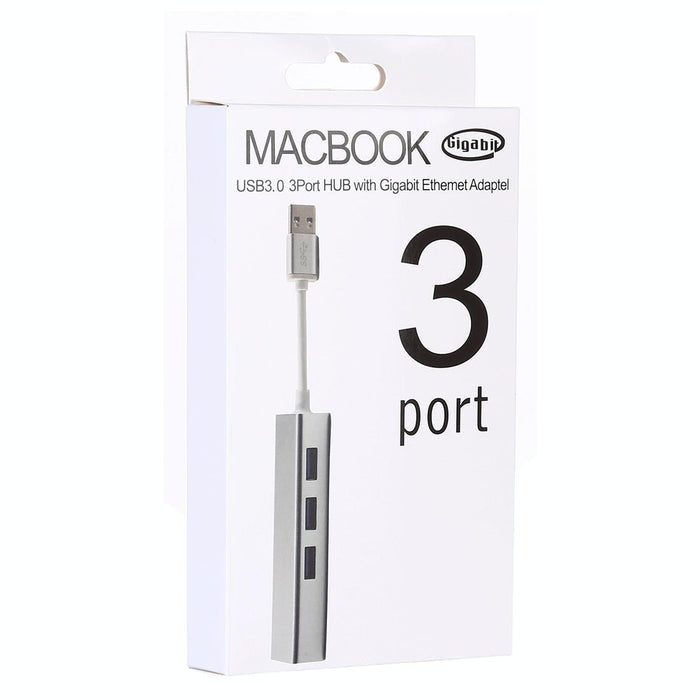 3-Port Usb3.0 Hub + Gigabit Ethernet Adapter