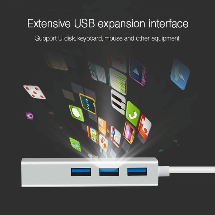 3-Port Usb3.0 Hub + Gigabit Ethernet Adapter