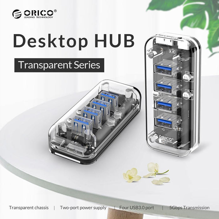 4-Port Usb 3.0 Desktop Hub With Blue Led