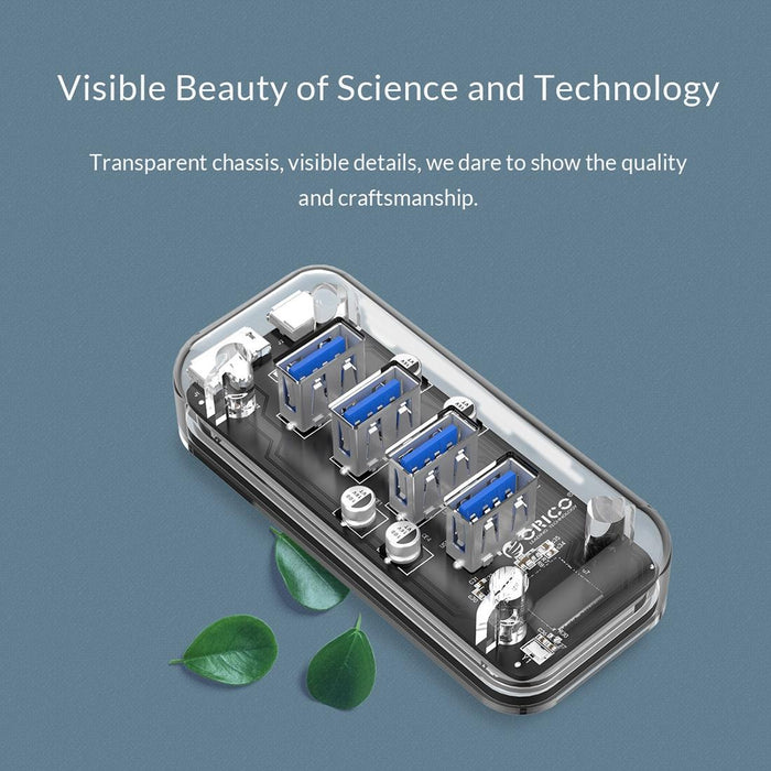 4-Port Usb 3.0 Desktop Hub With Blue Led