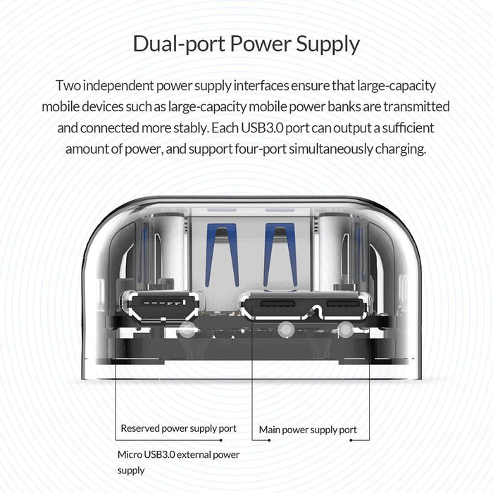 4-Port Usb 3.0 Desktop Hub With Blue Led