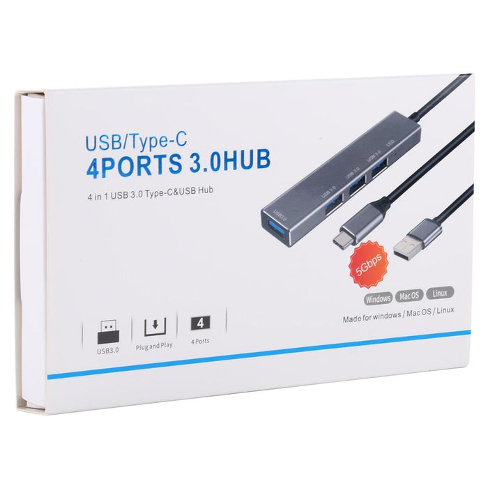 Aluminum Usb 3.0 Hub With Led Indicator 4 Ports