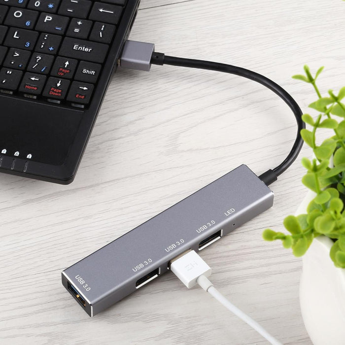 Aluminum Usb 3.0 Hub With Led Indicator 4 Ports