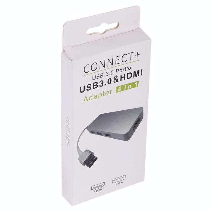 3-In-1 Usb 3.0 + Hdmi Adapter Silver