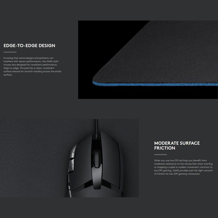 Soft Cloth Gaming Mouse Pad 46 X 40Cm Black