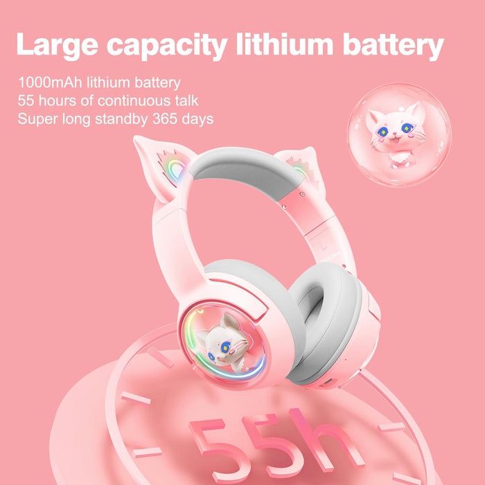 Wireless Cat Ear Bluetooth Headset Usb-C