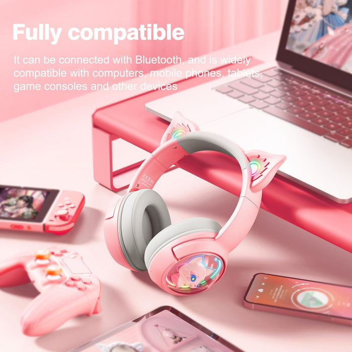 Wireless Cat Ear Bluetooth Headset Usb-C