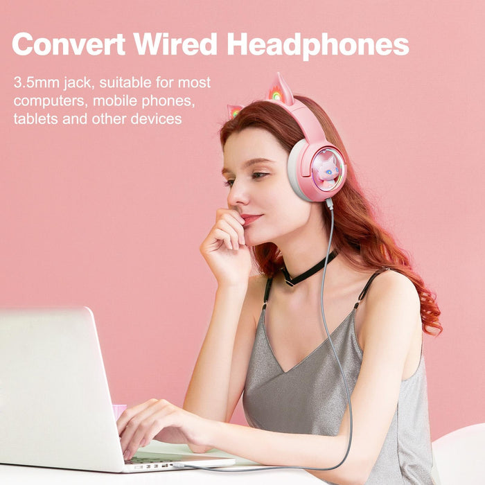 Wireless Cat Ear Bluetooth Headset Usb-C