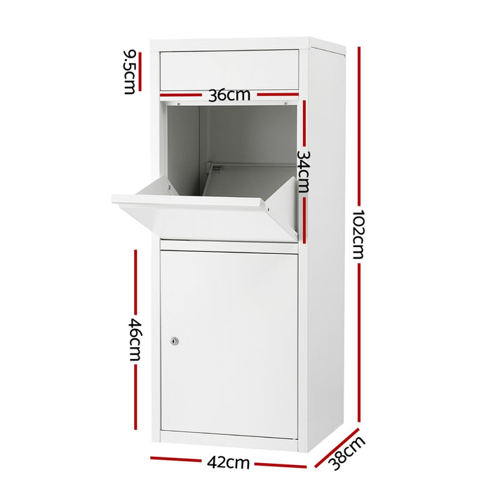 Parcel Letterbox Drop Box Package White