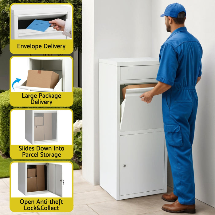 Parcel Letterbox Drop Box Package White